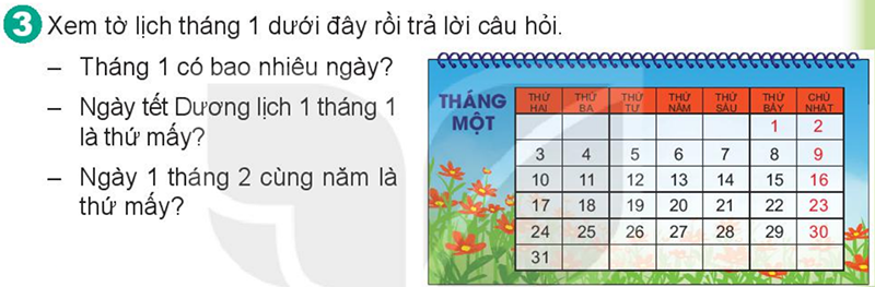 Bài số 3: Giải hoạt động câu 3 trang 117 SGK Toán 2 tập 1