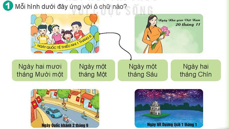 Bài số 4: Giải luyện tập câu 1 trang 117 SGK Toán 2 tập 1