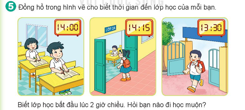 Bài số 5: Giải hoạt động câu 5 trang 120 SGK Toán 2 tập 1