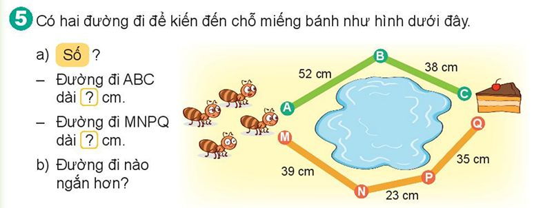 Bài số 5: Giải luyện tập câu 5 trang 136 SGK Toán 2 tập 1