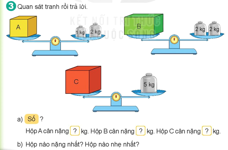 Bài số 6: Giải hoạt động câu 3 trang 60 SGK Toán 2 tập 1