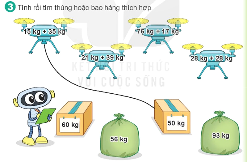 Bài số 6: Giải luyện tập câu 3 trang 77 SGK Toán 2 tập 1