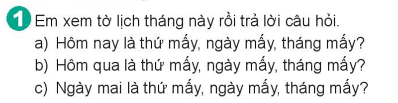 Bài số 6: Giải hoạt động câu 1 trang 121 SGK Toán 2 tập 1