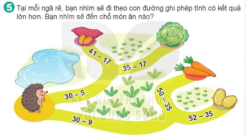 Bài số 8: Giải luyện tập câu 5 trang 91 SGK Toán 2 tập 1