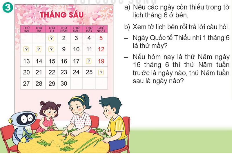 Bài số 8: Giải hoạt động câu 3 trang 121 SGK Toán 2 tập 1