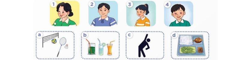 Listen and match Lesson 1 Unit 14: Staying healthy lớp 5