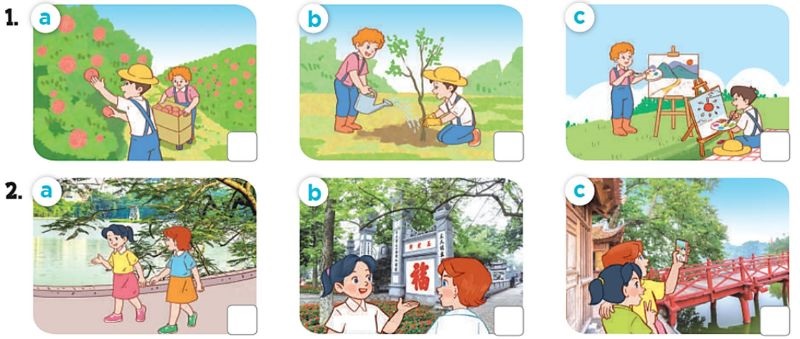 Listen and tick Lesson 2 Unit 10: Our school trip lớp 5