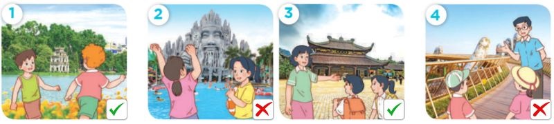 Listen and tick or cross Lesson 1 Unit 10: Our school trip lớp 5 answer