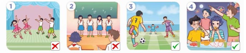 Listen and tick or cross Lesson 1 Unit 13: Our special days lớp 5 answer