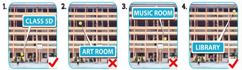 Listen and tick or cross Lesson 1 Unit 6: Our school rooms lớp 5 answer