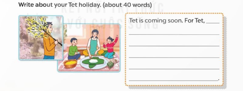 Look and write Lesson 3 Unit 12: Our Tet Holiday lớp 5