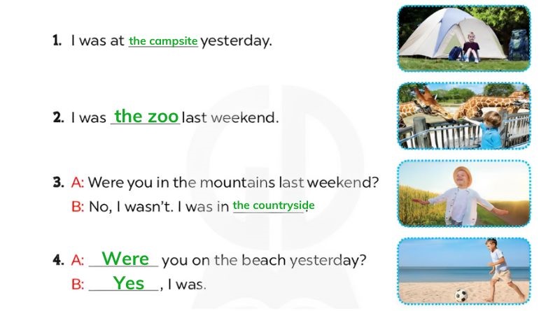 Look, complete and read Lesson 1 Unit 10: Our summer holidays answer