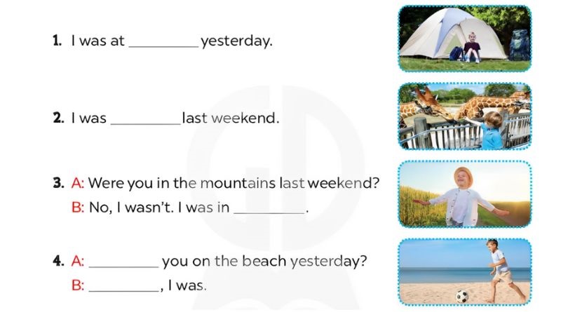 Look, complete and read and read Lesson 1 Unit 10: Our summer holidays