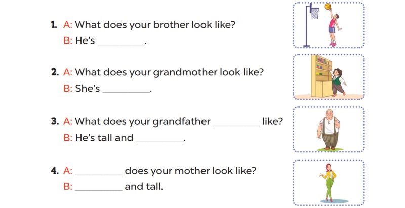 Look, complete and read Lesson 1 Unit 13: Appearance