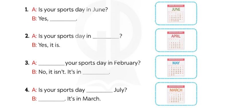 Look, complete and read and read Lesson 1 Unit 9: Our sports day