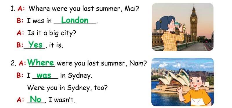 Look, complete and read Lesson 2 Unit 10: Our summer holidays answer