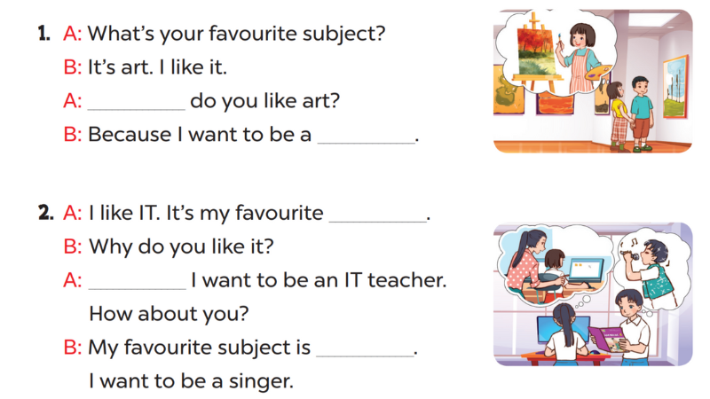 Look, complete and read Lesson 2 Unit 8: My favourite subjects 