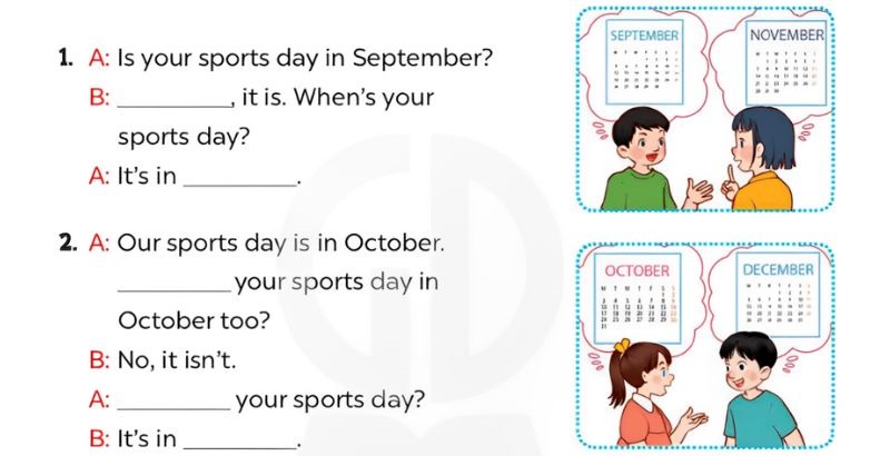 Look, complete and read Lesson 2 Unit 9: Our sports day