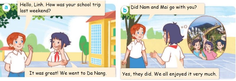 Look, listen and repeat Lesson 1 Unit 10: Our school trip lớp 5