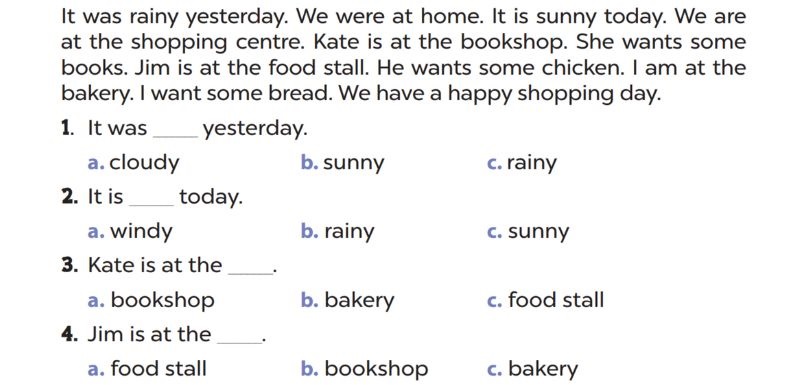 Read and circle Lesson 3 Unit 16: Weather