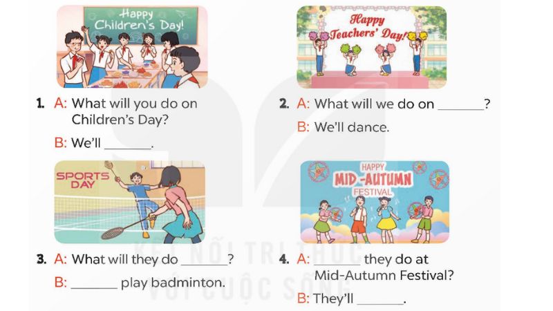 Read and complete Lesson 1 Unit 13: Our special days lớp 5