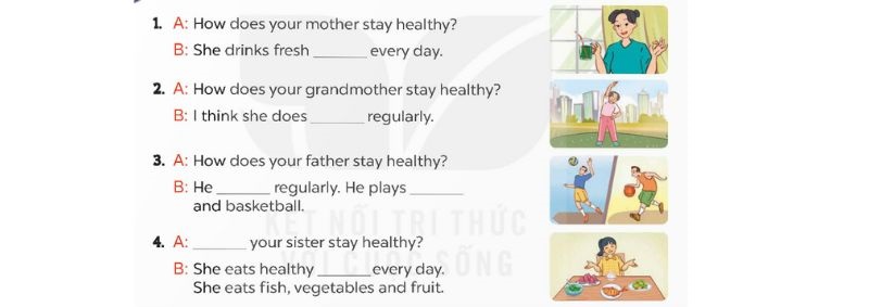 Read and complete Lesson 1 Unit 14: Staying healthy lớp 5