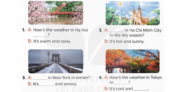 Read and complete Lesson 1 Unit 16: Seasons and the weather lớp 5