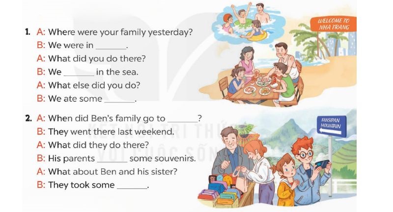 Read and complete Lesson 2 Unit 11: Family time lớp 5