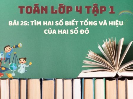 Bài 25: Tìm hai số biết tổng và hiệu của hai số đó – Toán Lớp 4 Tập 1