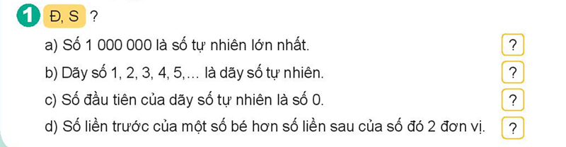 Bài số 1: Giải hoạt động câu 1 trang 50 SGK Toán 4 tập 1