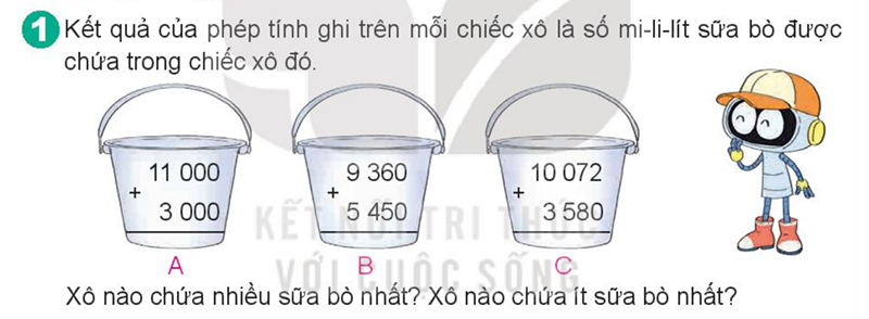 Bài số 1: Giải hoạt động câu 1 trang 77 SGK Toán 4 tập 1