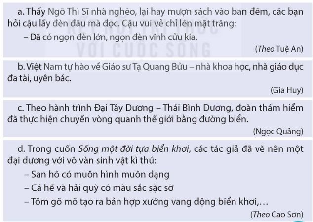 Câu 1 trang 115 Tiếng Việt lớp 5 Kết nối tri thức Tập 1