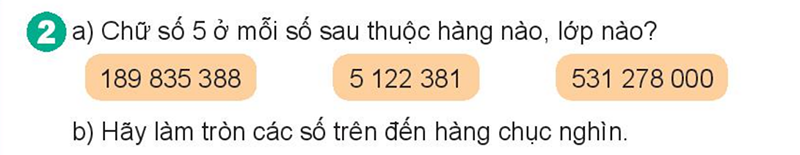 Bài số 2: Giải hoạt động câu 2 trang 46 SGK Toán 4 tập 1