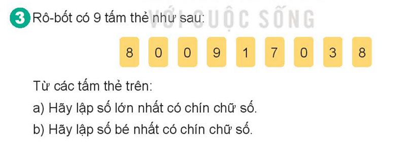 Bài số 6: Giải luyện tập câu 3 trang 49 SGK Toán 4 tập 1