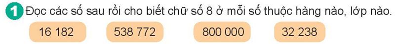 Bài số 7: Giải luyện tập câu 1 trang 39 SGK Toán 4 tập 1