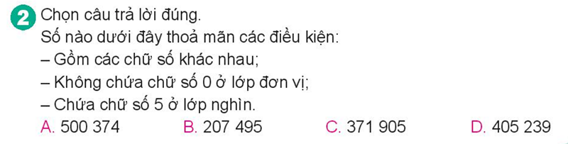 Bài số 8: Giải luyện tập câu 2 trang 39 SGK Toán 4 tập 1