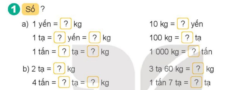 Bài số 1: Giải luyện tập câu 1 trang 125 SGK Toán 4 tập 1