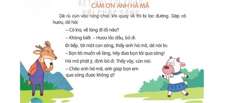 Câu 2: Đọc Bài 19: Cảm ơn anh hà mã trang 84 Tiếng Việt 2 tập 2 Kết nối tri thức 1