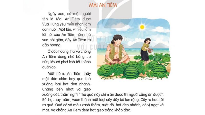 Câu 2: Đọc Bài 21: Mai An Tiêm trang 92 Tiếng Việt 2 tập 2 Kết nối tri thức 1