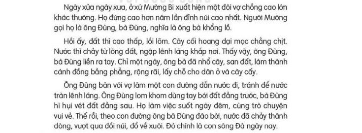 Câu 2: Đọc Bài 22: Sự tích ông Đùng, bà Đùng SGK Tiếng Việt lớp 3 Kết nối tri thức Tập 2 2