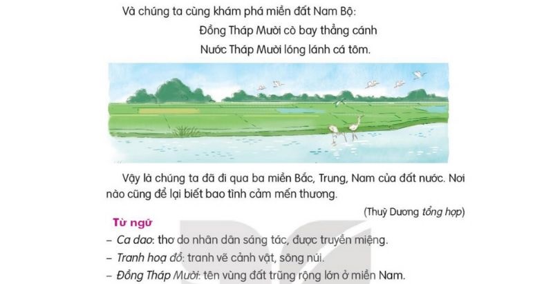 Câu 2: Đọc Bài 26: Trên các miền đất nước trang 113 Tiếng Việt 2 tập 2 Kết nối tri thức 2