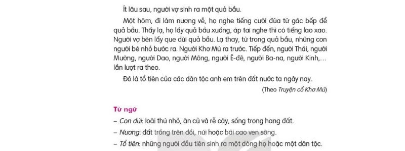 Câu 2: Đọc Bài 27: Chuyện quả bầu trang 119 Tiếng Việt 2 tập 2 Kết nối tri thức 2