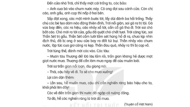 Câu 2: Đọc Bài 3: Cóc kiện Trời SGK Tiếng Việt lớp 3 Kết nối tri thức Tập 2 3