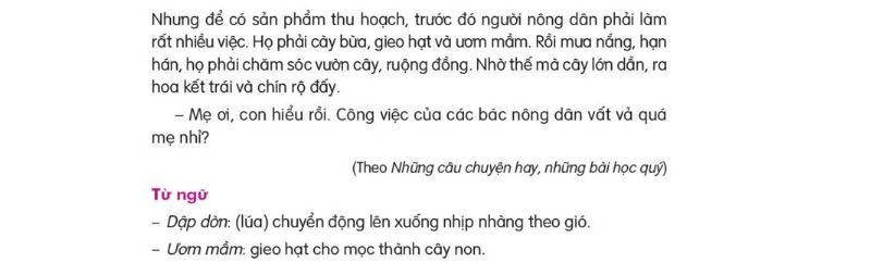 Câu 2: Đọc Bài 6: Mùa vàng 2 trang 19 Tiếng Việt 2 tập 2 Kết nối tri thức