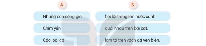 Câu 2 trang 124 SGK Tiếng Việt lớp 2 Kết nối tri thức Tập 2 Luyện từ và câu