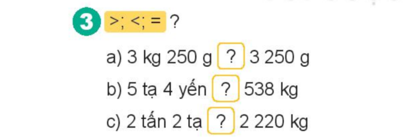 Bài số 3: Giải luyện tập câu 3 trang 125 SGK Toán 4 tập 1