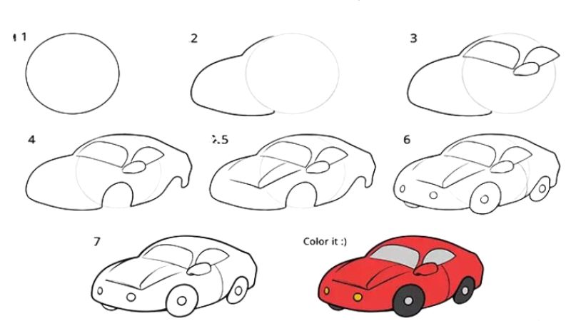 Cách vẽ ô tô trên giấy A4 nhanh chóng