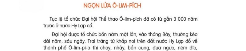 Câu 3: Đọc Bài 25: Ngọn lửa Ô-lim-pích SGK Tiếng Việt lớp 3 Kết nối tri thức Tập 2 1