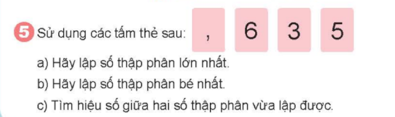 Bài số 9: Giải luyện tập câu 5 trang 124 SGK Toán 5 tập 1