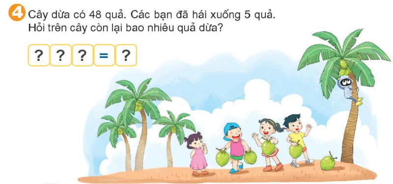 Bài số 12: Giải luyện tập câu 4 trang 57 SGK Toán 1 tập 2